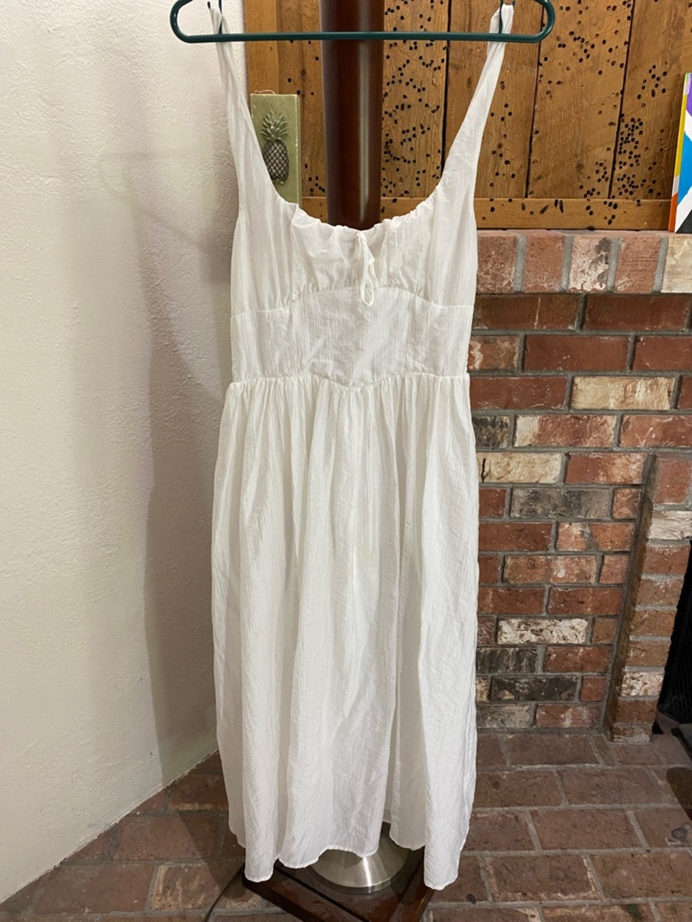 All in Favor White Tie-Front Maxi Dress